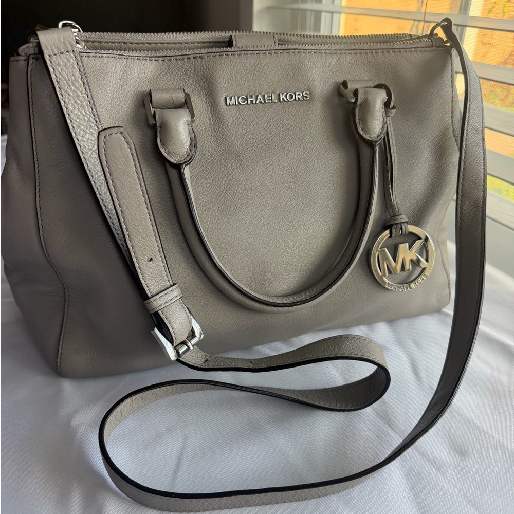 Michael Kors Taupe Leather Satchel